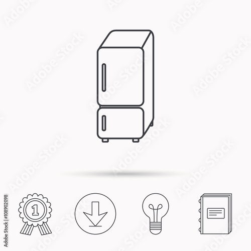 Refrigerator icon. Fridge sign.