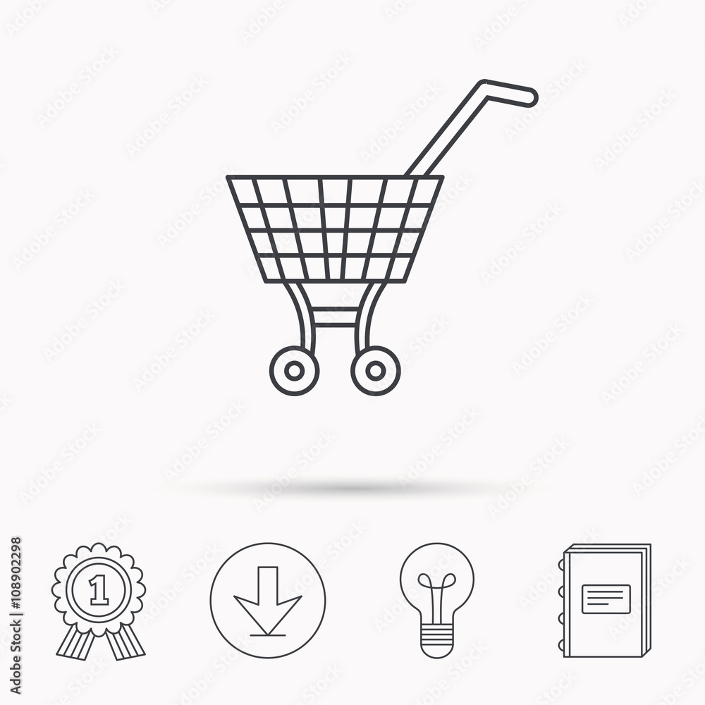 Shopping cart icon. Market buying sign. Shopping cart icon. Market buying sign.