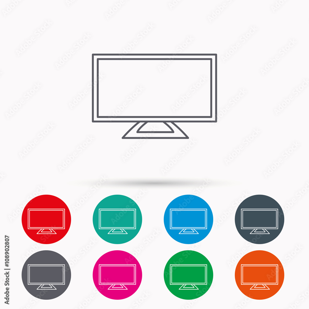 Lcd tv icon. Led monitor sign. Lcd tv icon. Led monitor sign.