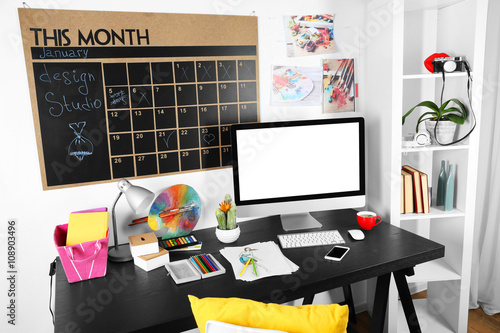 Comfortable workplace with ...