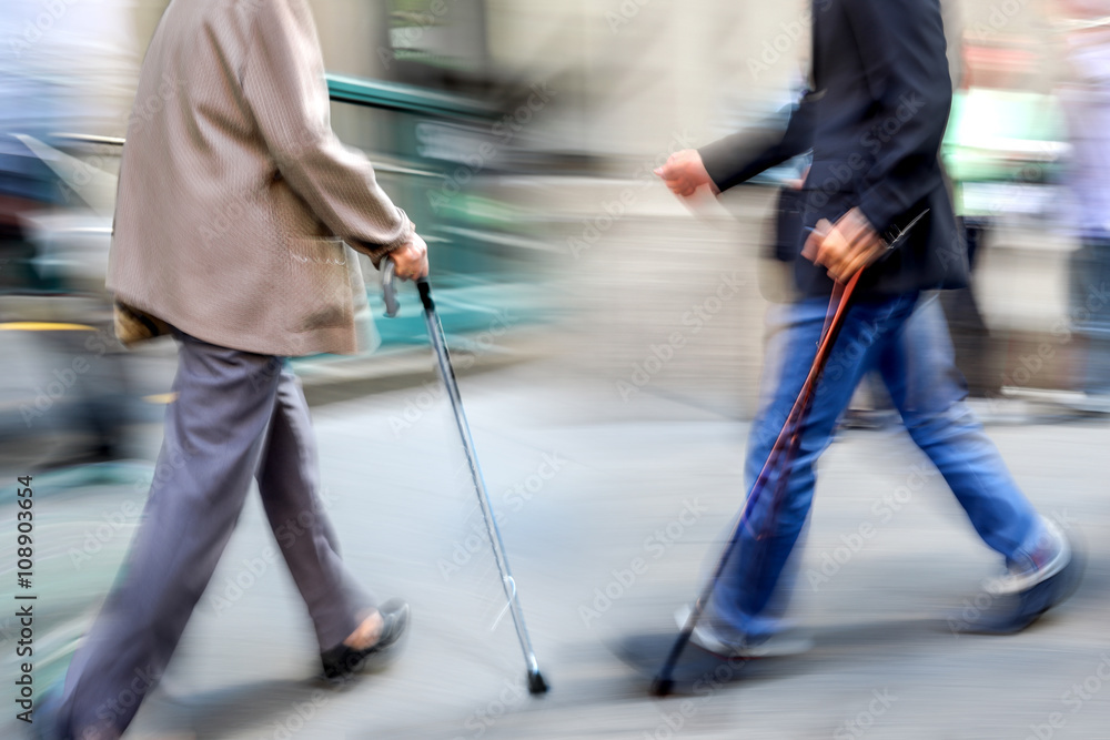 blurred movement disabled on a city street blurred movement disabled on a city street