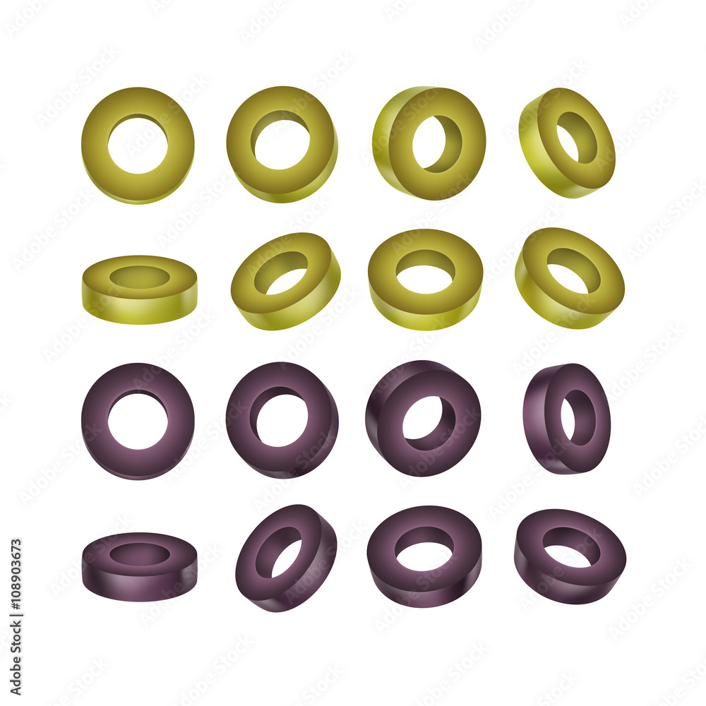 Vector Set of Black and Green Sliced Olives Isolated Vector Set of Black and Green Sliced Olives Isolated