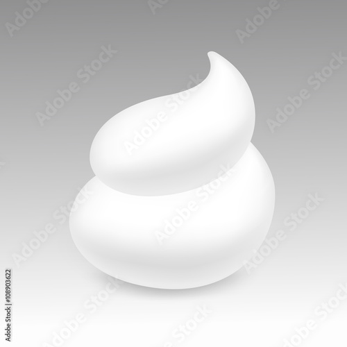 Vector White Foam Cream Mousse Soap Lotion Isolated on Background