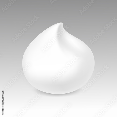 Vector White Foam Cream Mousse Soap Lotion Isolated on Background