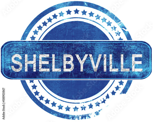 shelbyville grunge blue stamp. Isolated on white. photo