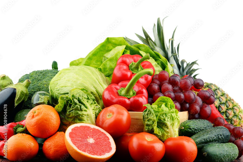 Composition with variety of fresh vegetables and fruits Composition with variety of fresh vegetables and fruits