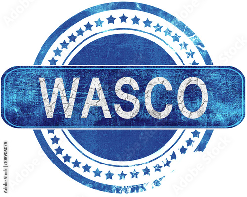 wasco grunge blue stamp. Isolated on white. photo