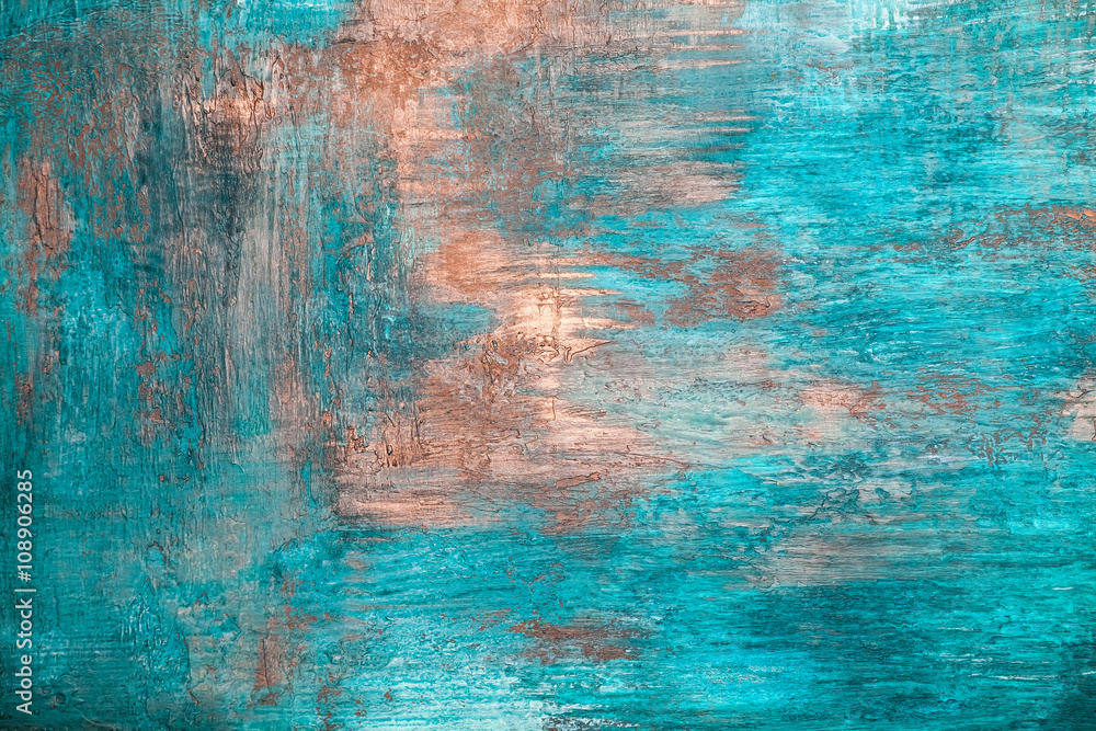 Naklejka premium Painted abstract blue concrete plaster wall background