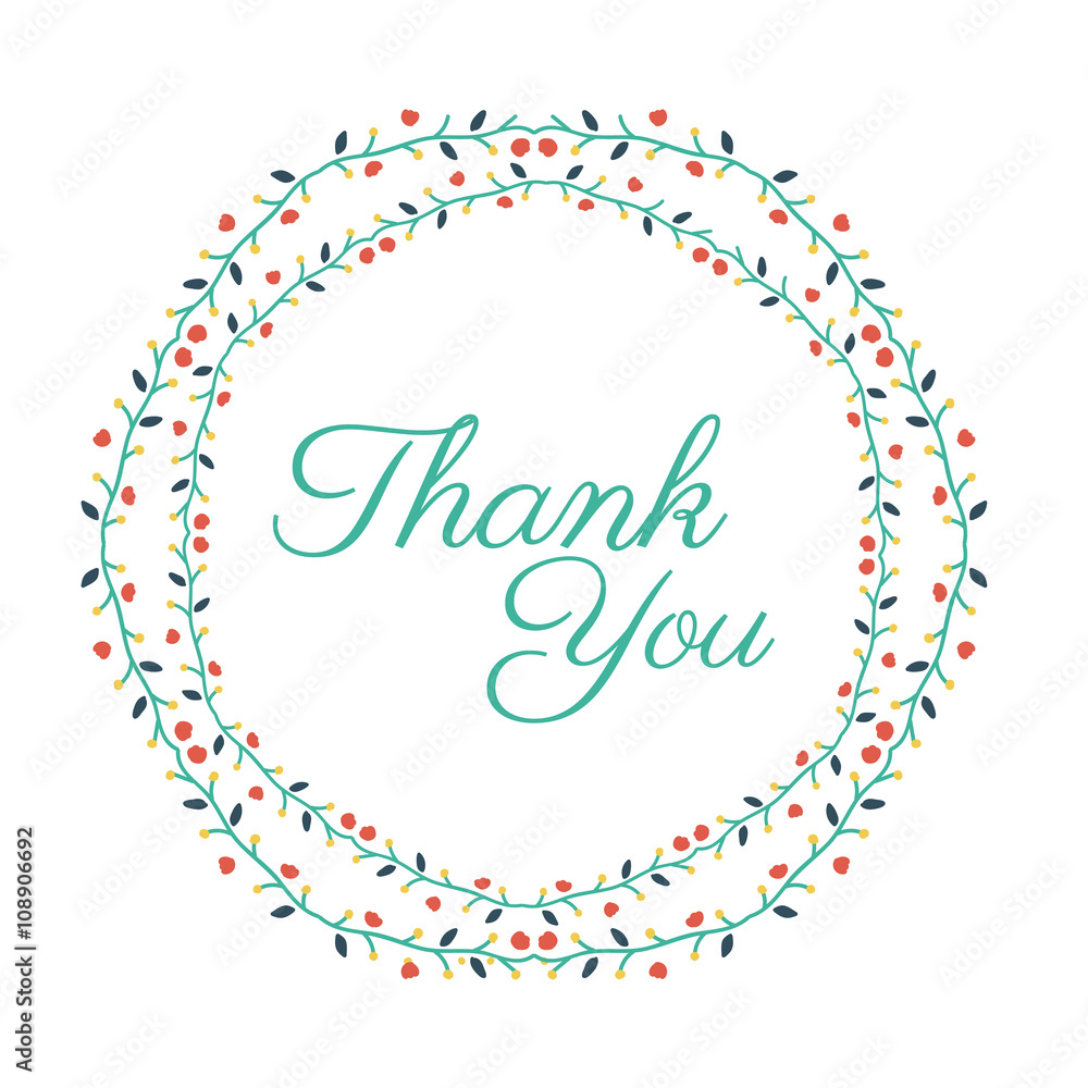 Floral Frame Collection. Set of cute retro flowers arranged un a shape of the wreath perfect for thank you card wedding invitations and birthday cards Floral Frame Collection. Set of cute retro flowers arranged un a shape of the wreath perfect for thank you card wedding invitations and birthday cards