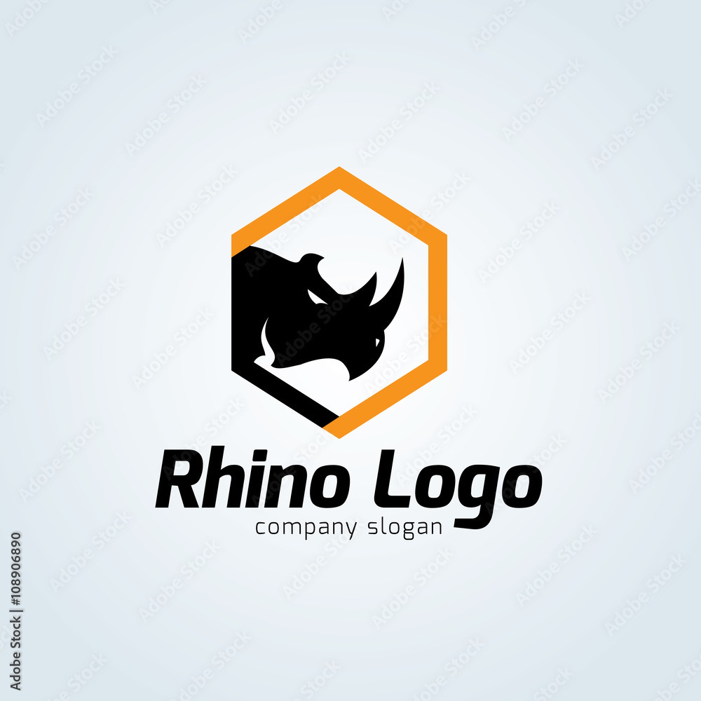 Fototapeta premium Rhino logo template.Animal logo