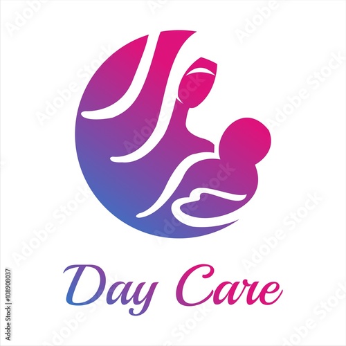 Baby day care and love logo template