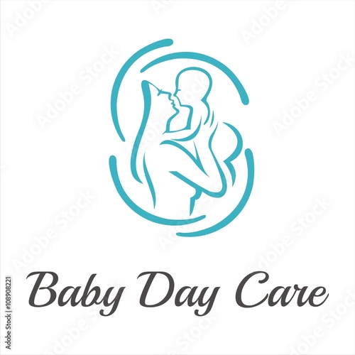 Baby day care and love logo template