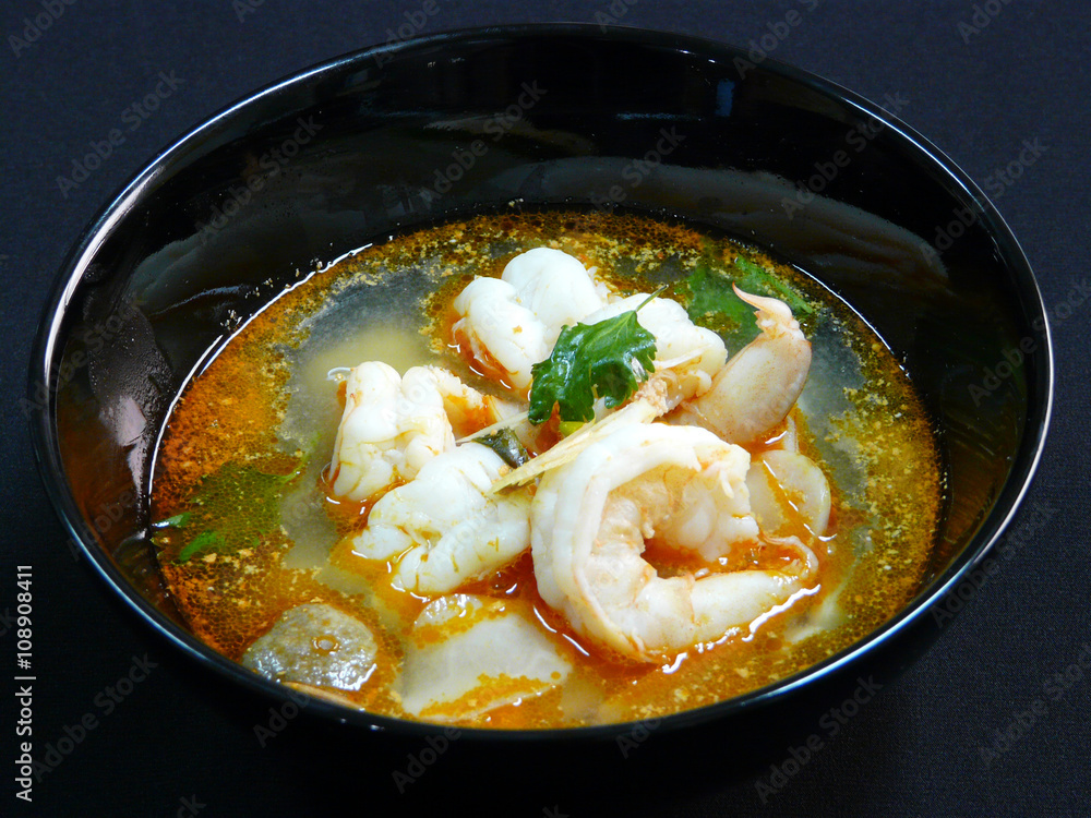  amazing thai food - tom yum kung - thai spicy soup with shrimps