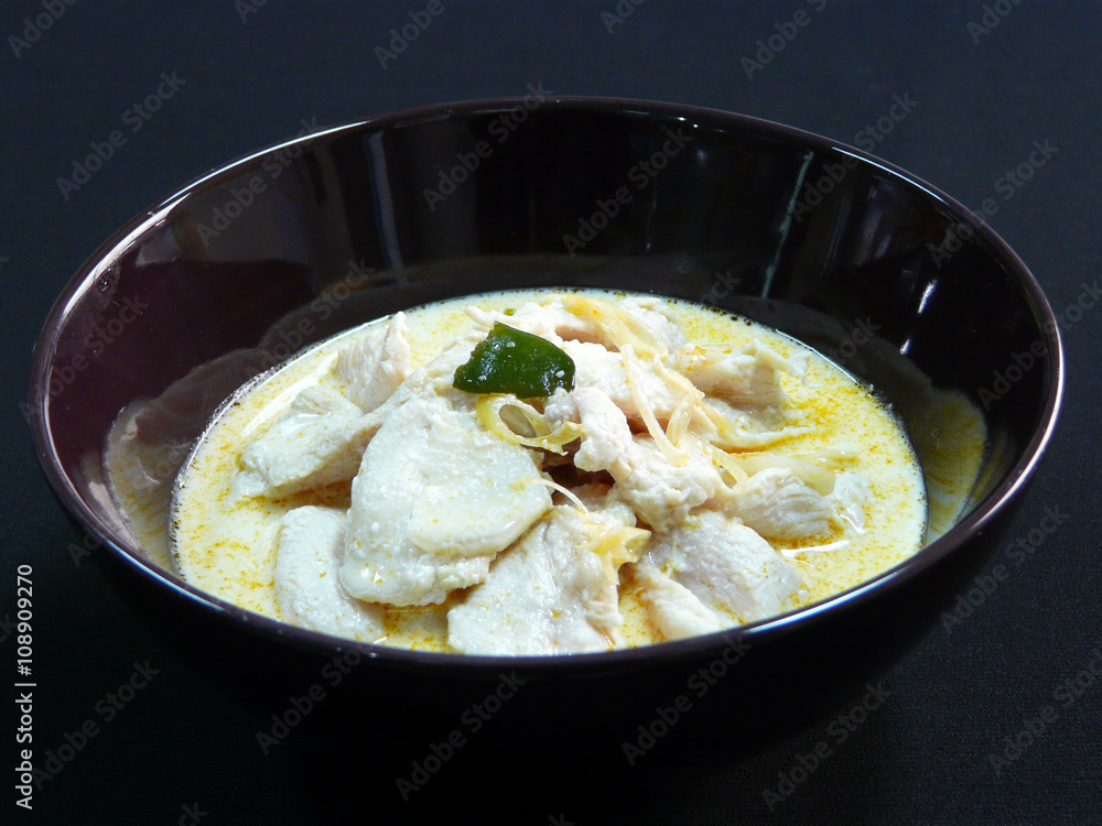 thai food - tom kha gai - thai chicken coconut soup thai food - tom kha gai - thai chicken coconut soup