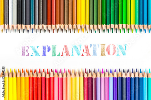 Explanation drawing by colour pencils