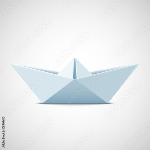 Icon paper boat on a white background. Stock vector illustration