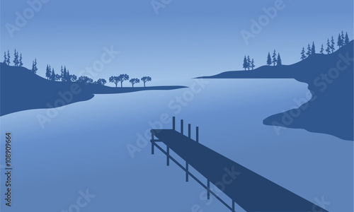 Vector pier of silhouette
