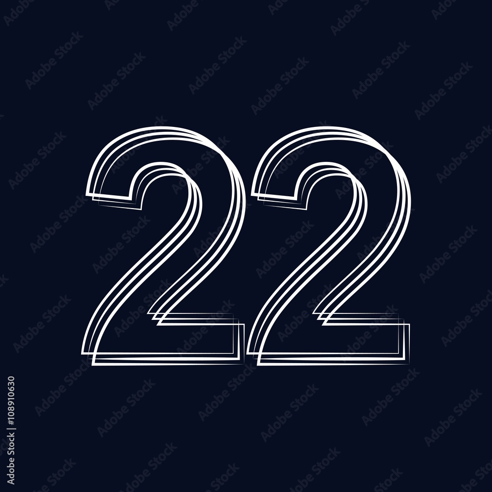 vetor-do-stock-number-22-outline-stroke-adobe-stock