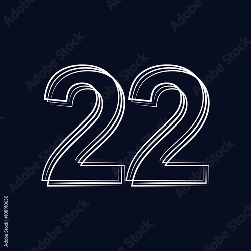 number 22  outline stroke