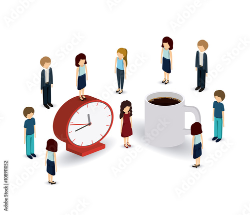 businesspeople isometrics design 
