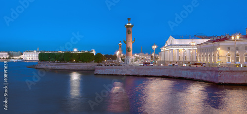 The white night in St. Petersburg, Vasilyevsky island embankment © NikLemesh