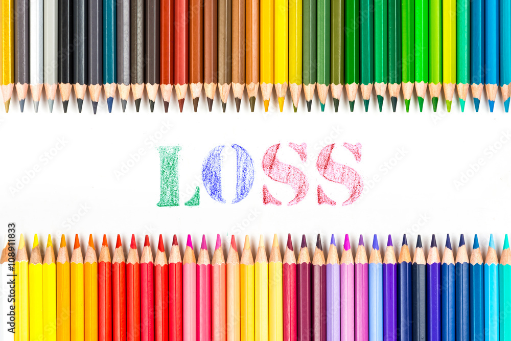 Obraz premium Loss drawing by colour pencils