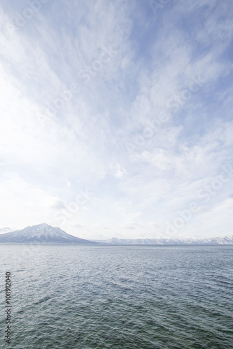 Lake Shikotsu in winter.