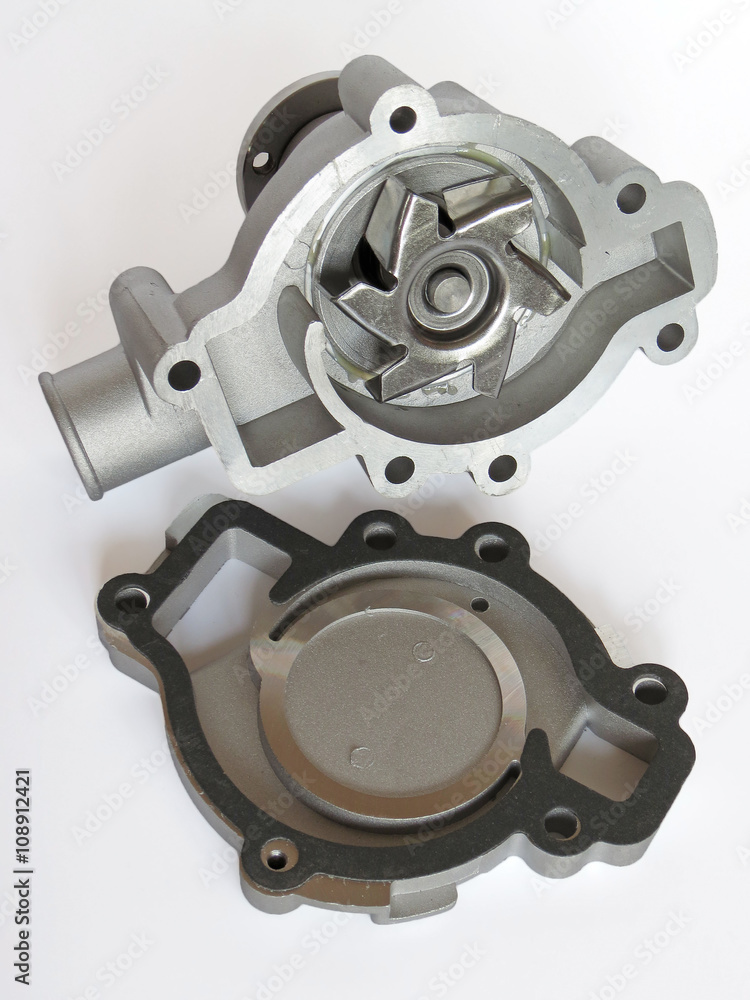 Automotive water pump on a light background Automotive water pump on a light background