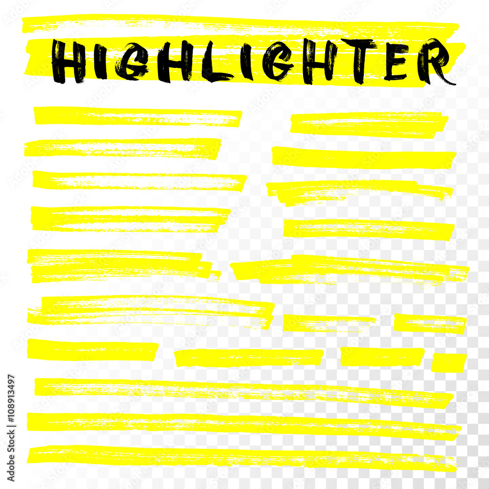 Vector highlighter brush line strokes Vector highlighter brush line strokes