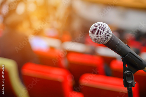 Microphone in meeting room before a conference
