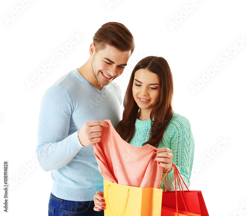 Young couple with colorful ...