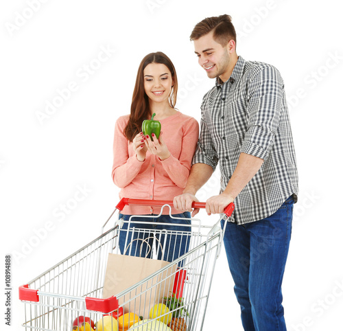 Young couple with metal tro...
