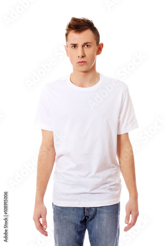 Young guy in white T-shirt