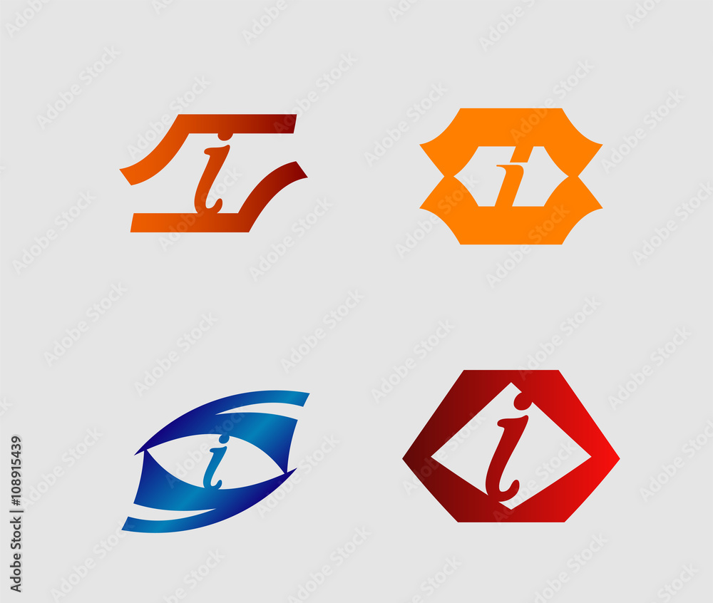 Set of letter i logo
Set of letter i logo