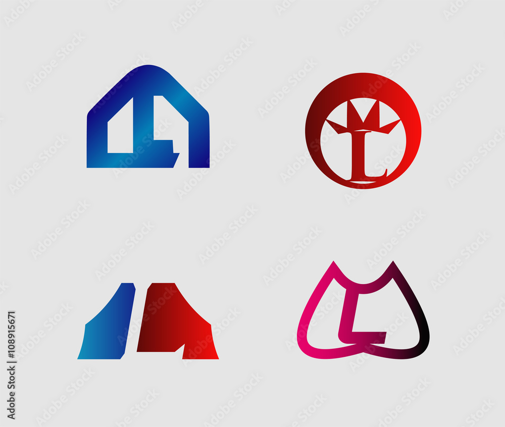 Set of letter L logo icons design template elements. Collection of vector signs.
Set of letter L logo icons design template elements. Collection of vector signs.