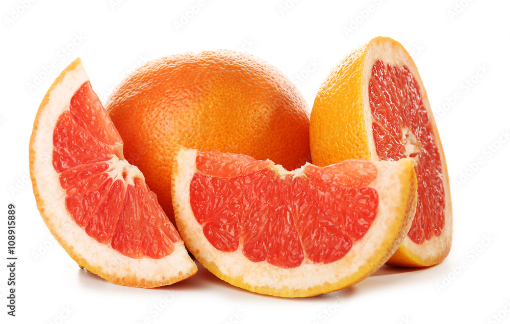 Juicy grapefruit isolated on white background Juicy grapefruit isolated on white background