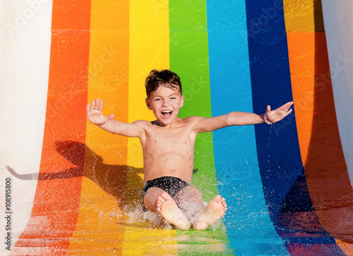 Boy at aqua park