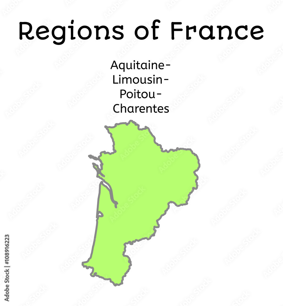 France administrative map of Aquitaine-Limousin-Poitou-Charentes France administrative map of Aquitaine-Limousin-Poitou-Charentes