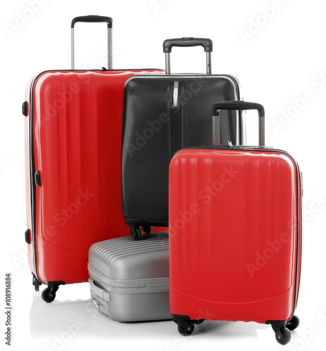 Suitcases isolated on white