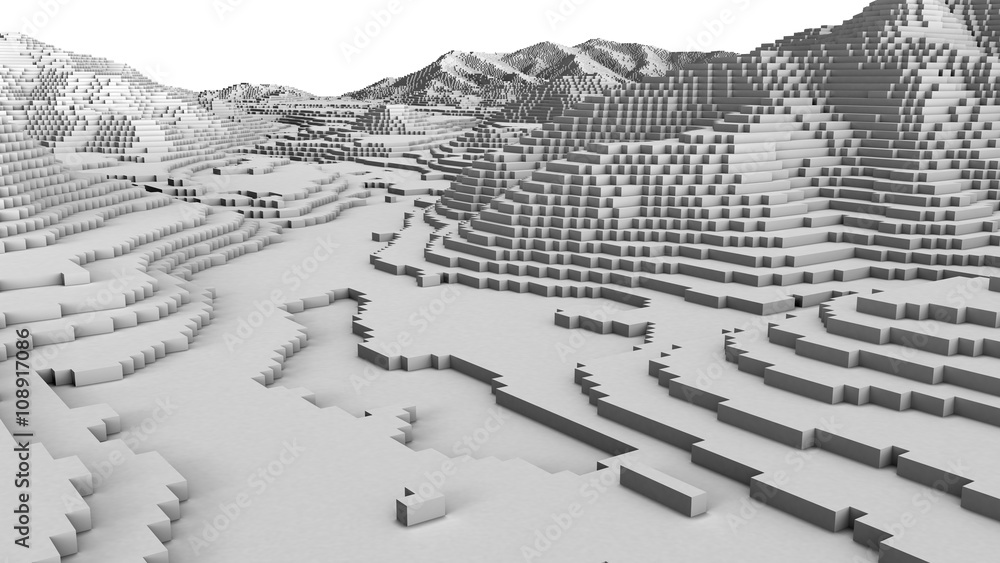 Fototapeta premium 3D illustration of terrain surface structure