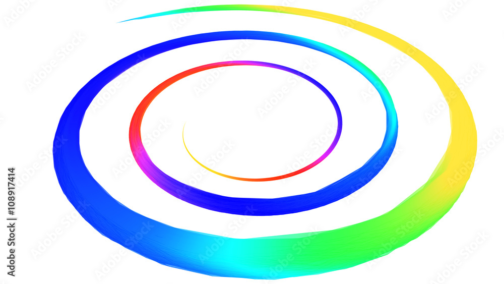 3D illustration of colored circle lines 3D illustration of colored circle lines