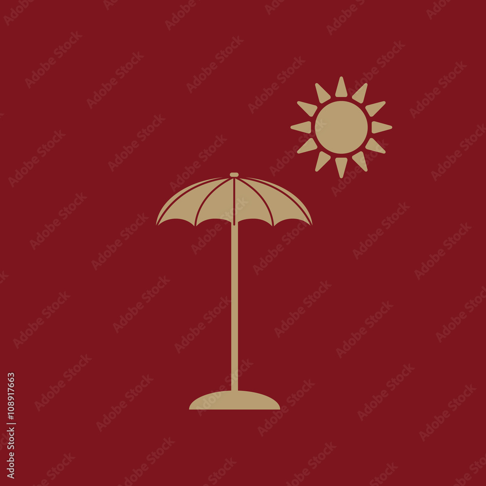 The parasol icon. Vacation symbol. Flat