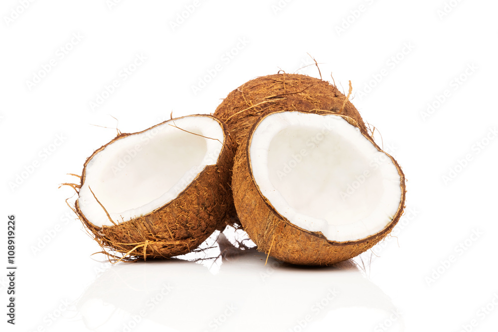 Coconuts on white background Coconuts on white background