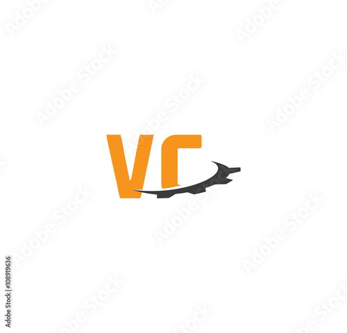 vc alphabet with swoosh gears