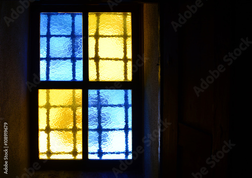 Wallpaper Mural Old window with colorful glass Torontodigital.ca