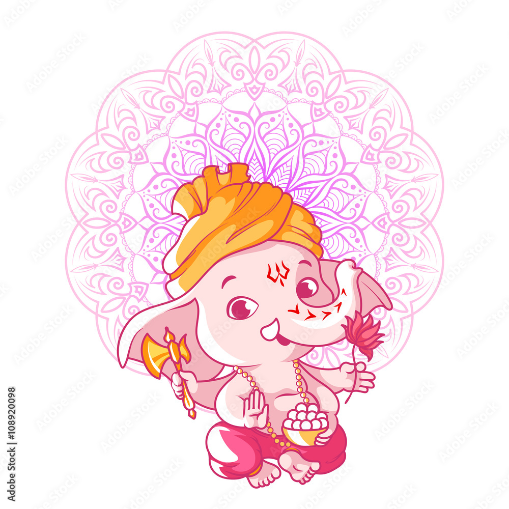 Obraz premium Little cute Ganesha.