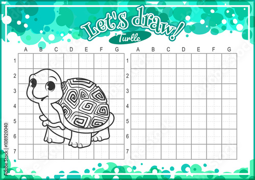 How to draw cute cartoon turtle.