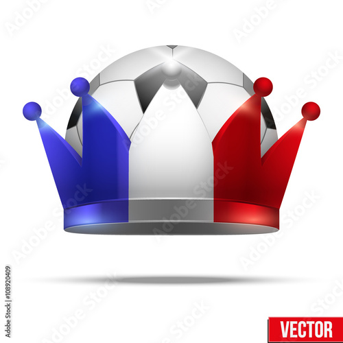 Soccer ball with French flag crown.