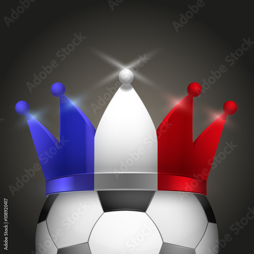 Soccer ball with French flag crown.