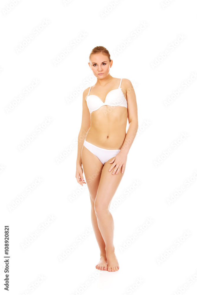 Young sexy woman in white underwear Young sexy woman in white underwear